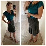 Kathie Lee Collection Kathie Lee Pleated Skirt Gray Knee Length 12 Preppy Minimalist Photo 6