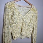 ASTR  The Label Yellow Blue Floral XL Peplum Blouse Photo 3