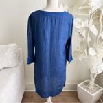 Flax Vibrant Blue Linen Shift Dress Photo 2