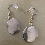 Gold Tone Dangle Earrings with Black Evil Eye Design, Pierced Hook Backing Photo 1