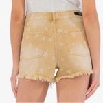 Kut From The Kloth NEW Jane High Rise Star Print Jean Shorts Tan 00 Embroidered Photo 1