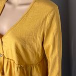Urban Outfitters NWT Mustard Yellow Cropped Long Sleeve Peplum Top Size Small Photo 2