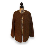 Max Studio Teddy Jacket Coat Women’s Size Medium Brown  Photo 4