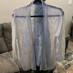 Laura Scott  Large White Open Front Cardigan Sweater Photo 0