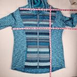 Jockey Hooded Jacket Quilted Sweatshirt Zip up Blue Teal Thumb Holes Size L Size L Photo 6