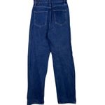 ZARA Straight Wide Leg High Rise Extra Long Casual Denim Jean 4 Dark Blue Wash Photo 10