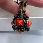 Artisan  made beaded pendant and clasp. Photo 2