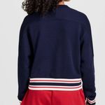 Champion Navy Blue Crewneck Sweatshirt Striped Cuffs and Hem XL Photo 4