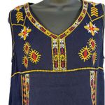 Anthropologie TMHL boho tribal embroidered sleeveless sheer lightweight tank mini midi dress Photo 2