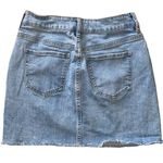 PacSun Denim Skirt 25 Mini Light Wash Raw Hem Exposed Button Fly Casual Photo 1