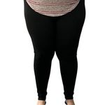 Connection 18 SIZE 1X Cozy Warm Comfort Seamless Fleece Lined Mid Rise Leggings Black Photo 2