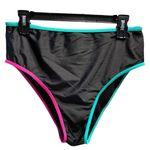 SheIn Black Bikini Set with Pink and Blue Trim Set Photo 2