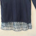 Anthropologie Seen Worn Kept navy blue sweater with layered peekaboo hem small Photo 3