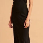 Abercrombie & Fitch  Black Satin Cowl Neck Maxi Slip Dress size Medium $130 Photo 0
