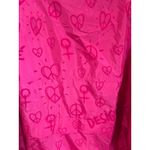 Desigual  Pink‎ Peace Love Heart Print Hooded Windbreaker Jacket Size 8 NWT Photo 6