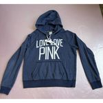 Victoria's Secret PINK Women's Blue "Love Love Pink" Hoodie Size L Photo 0