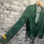 Fame and Partners EUC Green Long Sleeve Blouse w/ Tie Size 4 Photo 4