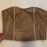 Cider  Brown Faux Leather Bustier Skirt Photo 0