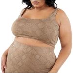 Good American NWT  Taupe Snake Print Cropped Tank Women's Size 4X Photo 0