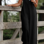 Women Baggy Dungarees Jumpsuit Strappy Wide Leg Playsuit Overalls XL Black Photo 0