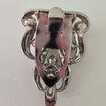 Vintage Clear Rhinestone Silver Tone Metal Dress Clip Photo 1