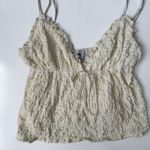 Princess Polly  Cami Top Textured Ruffle Trim Tie‎ Front Sleeveless Ivory US 6 Photo 4