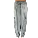 ZARA Women's Gray Elastic Waist Drawstring Windbreaker Cargo Jogger Pants Size S Photo 2