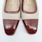 Salvatore Ferragamo  Tan‎ Beige & Brown Croc Cap Toe Flats 8.5 AAAA (Narrow) Photo 4