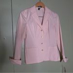 Ralph Lauren Lauren Women’s Menswear Blazer Pink White Seersucker Stripe Small Photo 1