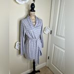 NTM: Bump in the Night Gray & Pink Striped Shorter Maternity/Nursing Robe Sz L Photo 7