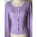 Tiger Mist  Sweater Women‎ XS Purple Ribbed Knit Monica Cardigan Sexy Preppy Photo 8