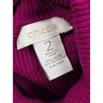 Chico's  Dark Pink Magenta Ribbed Stretch Turtleneck Thin Sweater Size 2 Large Photo 1