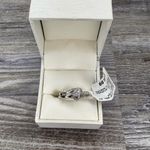 1/5 0.2 Carat Total Weight Diamond Heart Bridal Sterling Silver Set Ring Size 7 Photo 1