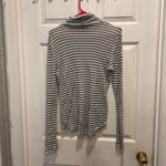 J Crew Striped Turtleneck Long Sleeve Top Women's XL Tencel Cashmere Black White Photo 3