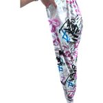 Y2K Graffiti White Pink Drawstring Jogging Pants Womens Size M Urban Streetwear Size M Photo 3