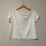 Goodie Two Sleeves Stylish White Tee with Green Graphic Photo 2