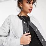 Noisy May  Light Gray Crewneck quilted long sleeve jacket S Photo 1