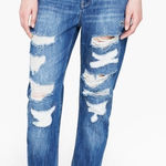 Mango MNG‎  Angie Boyfriend Distressed Denim Jeans Photo 0