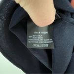 Derek Lam  Cold Shoulder Button Front Contrast Cuff Silk Blouse Navy Photo 7