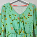 Copper Key  Women’s 3/4 Sleeve Mini Floral Print V Neck Dress Mint Size Med EUC Photo 1