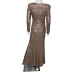 Eliza J  Women's Sequined V-Neck Draped-Bodice Gown Taupe Sz 6 Photo 5