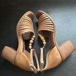 Lucky Brand Womens Chunky Leather Brown Beaded Block Heel Sandals sz 7.5 Strappy Photo 1