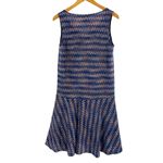 Maeve Anthropologie  Drop Waist Zig Zag Swing‎ Dress Size S Dark Blue Multicolor Photo 8