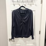 Etro Women's Silk Blouse in dark Gray size large Photo 4