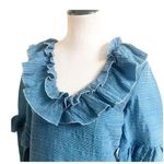 Tularosa Revolve Heather Dress Yale Blue Small Long Sleeve Cottage Boho Photo 4