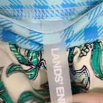 Lands' End  Chlorine Resistant Blouson Tankini Top Lotus Floral Gingham Size 30DDD Photo 3