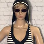 Pulassi Chinese Striped Hooded Tankini Swi… Size M Photo 3