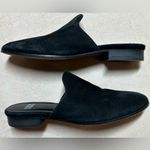 Eileen Fisher  Size 7 Suede Leather Flat Slip On Black Mules Photo 1