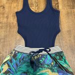 Aerie NEW Offline Ribbed Cutout Romper Dress Sz XS Blue Tropical Photo 7