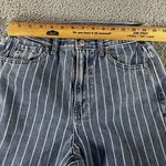 American Eagle  Mom Jeans Women 4 High Rise Striped Blue Denim Pants‎ Photo 2